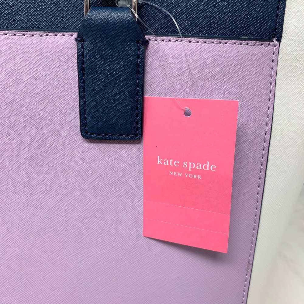 Kate spade Cameron laptop Tote Lavender White - Picture 4 of 8